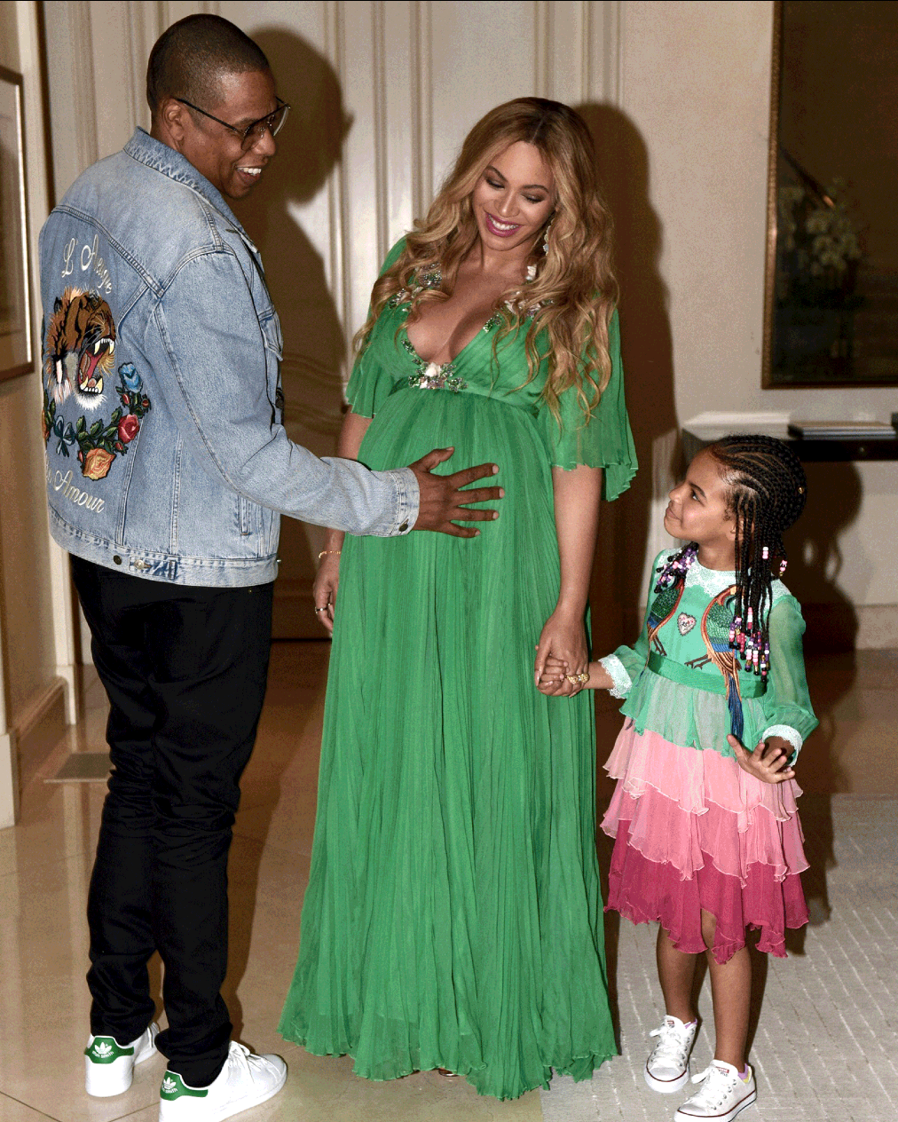 Beyonce and Blue Ivy Step Out in Adorable Gucci Ensembles to ‘Beauty and the Beast’ Premiere